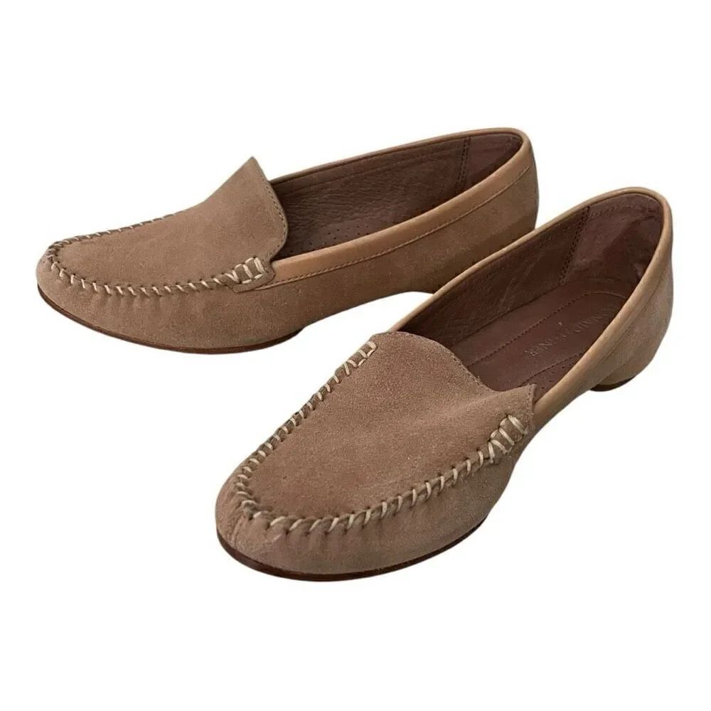 Donald J Pliner Women’s 5.5 Beige Loafers Driver in Beige Suede Slip On